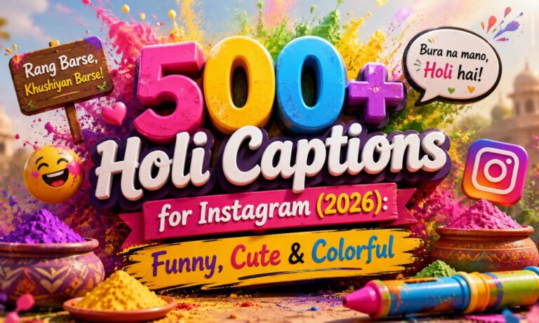500+ Holi Captions for Instagram (2026) Funny, Cute & Colorful