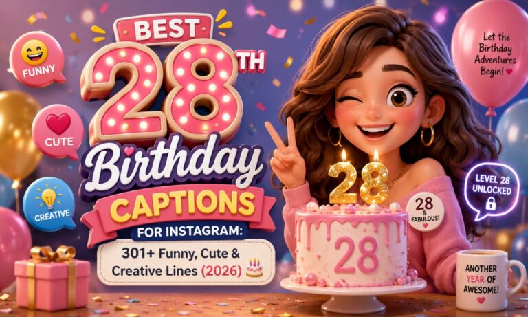 Best 28th Birthday Captions for Instagram 301+ Funny, Cute & Creative Lines (2026) 🎂