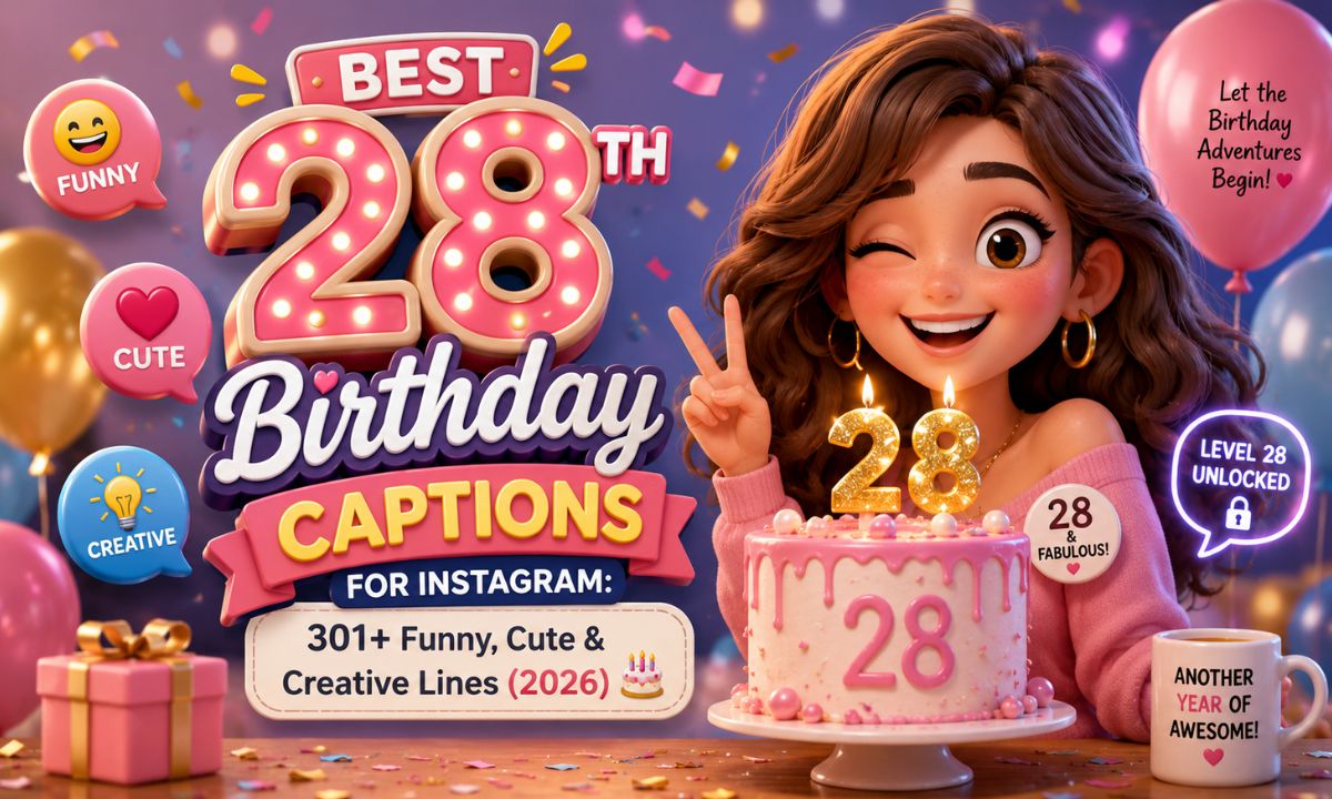 Best 28th Birthday Captions for Instagram 301+ Funny, Cute & Creative Lines (2026) 🎂