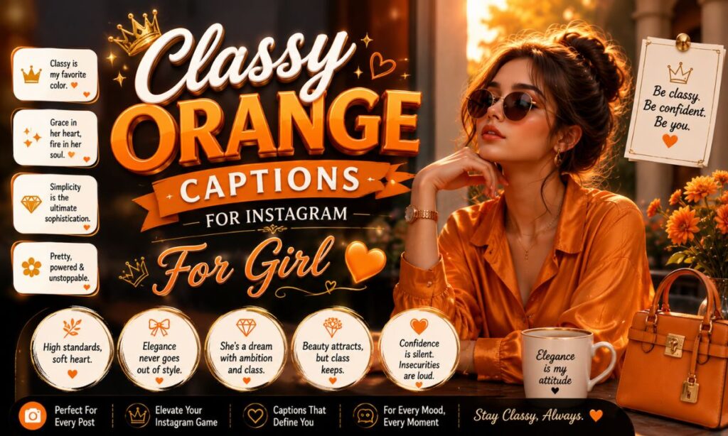 Classy Orange Captions For Instagram For Girl 👑