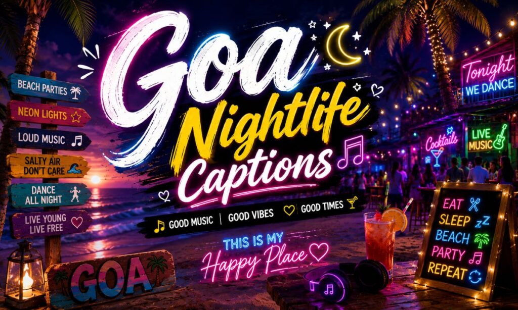 Goa Nightlife Captions 🌙🎶