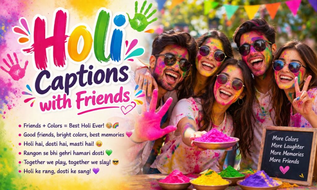 Holi Captions with Friends