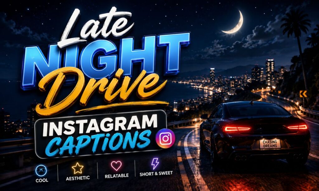 Late Night Drive Instagram Captions 🚗