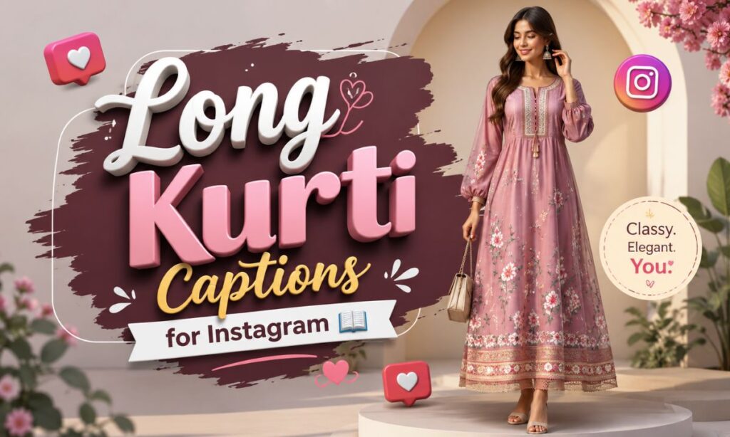 Long Kurti Captions for Instagram 📖