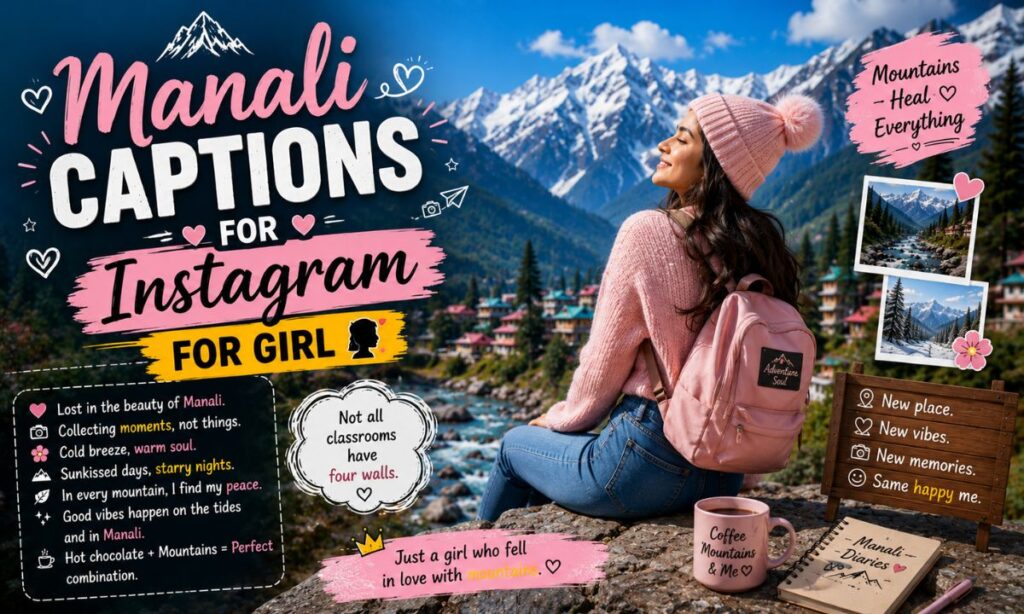 Manali Captions for Instagram for Girl 👧