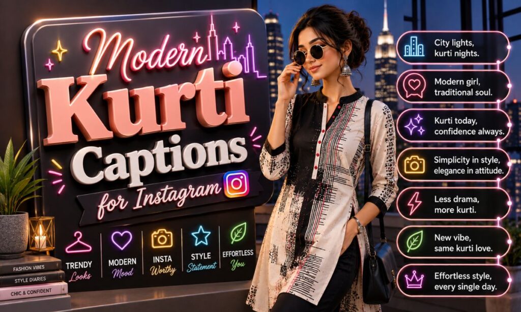 Modern Kurti Captions for Instagram 🌆