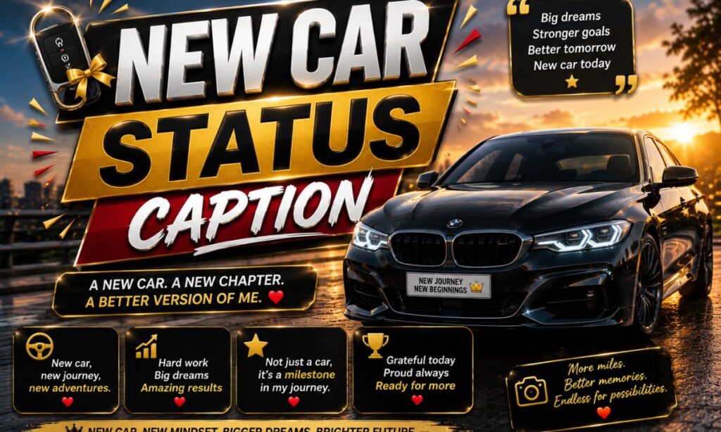 New car status caption in english