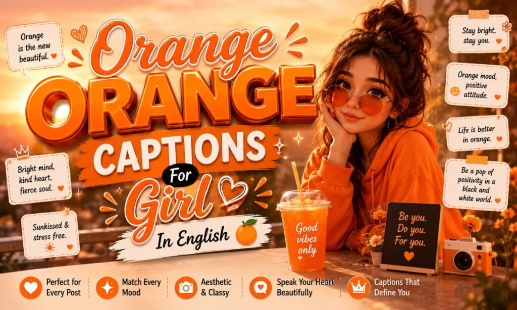 Orange Captions For Girl In English 🍊