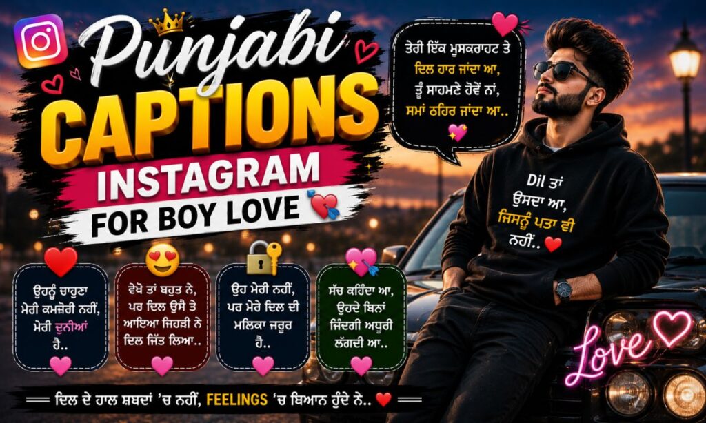 Punjabi Captions Instagram for Boy Love 💘