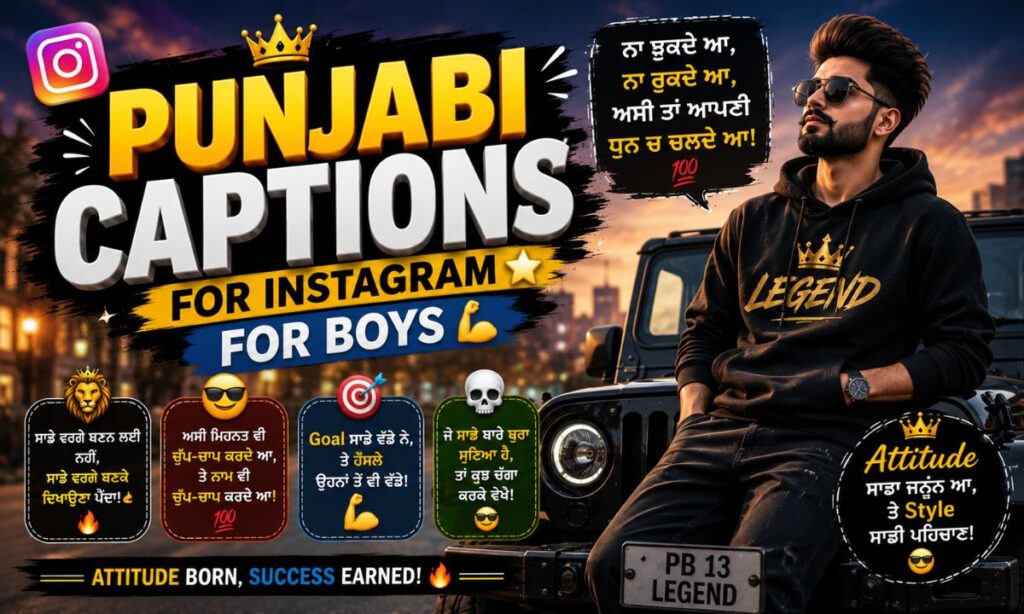 Punjabi Captions for Instagram for Boys 💪