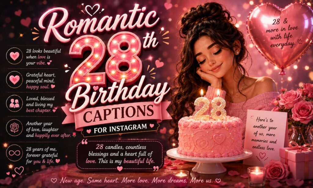 Romantic 28th Birthday Captions For Instagram 💕