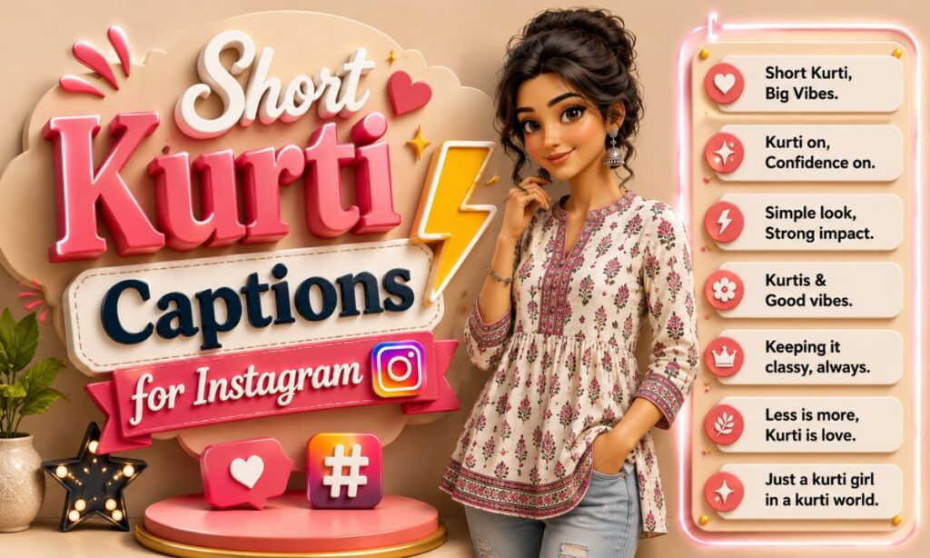 Short Kurti Captions for Instagram ⚡