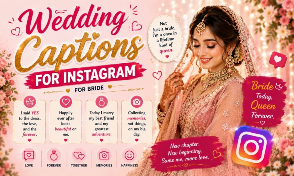 Wedding captions for Instagram for bride