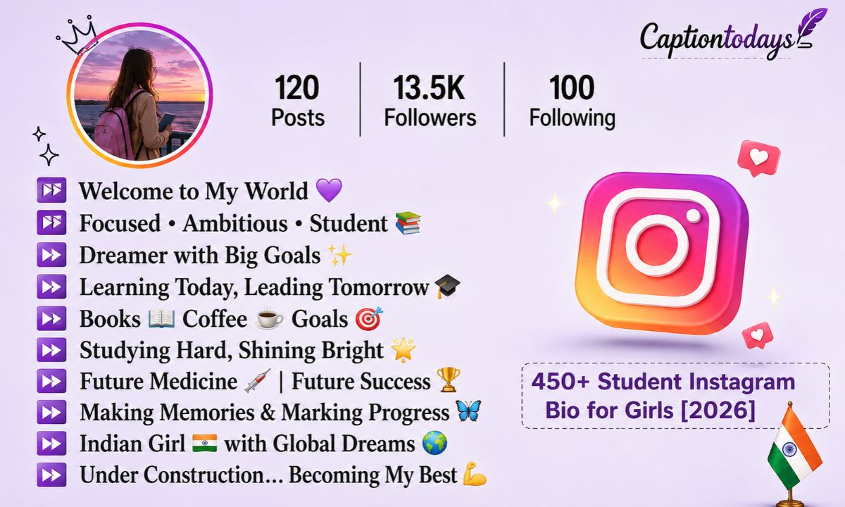 450+ Student Instagram Bio for Girls [2026]