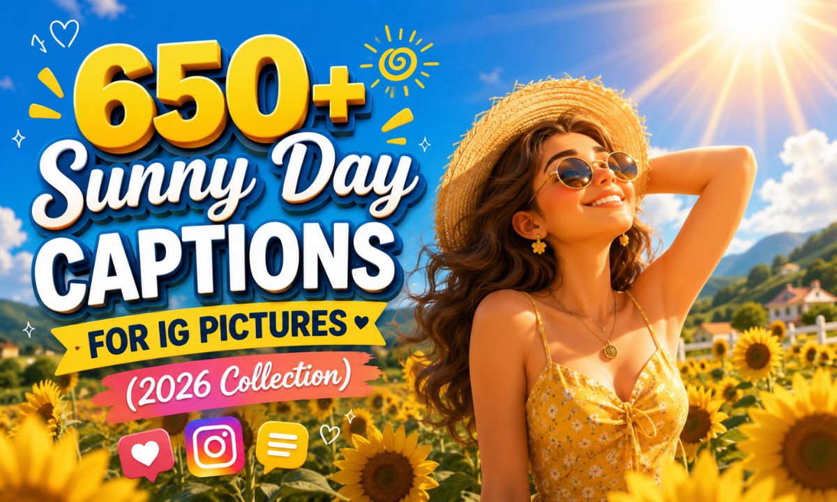 650+ Sunny Day Captions for IG Pictures (2026 Collection)