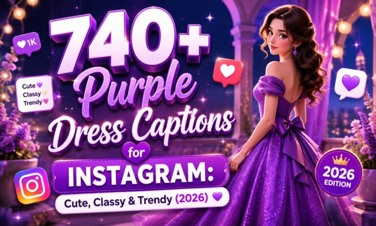 740+ Purple Dress Captions for Instagram Cute, Classy & Trendy (2026)