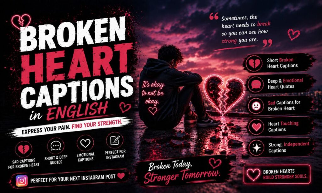 _Broken Heart Captions in English