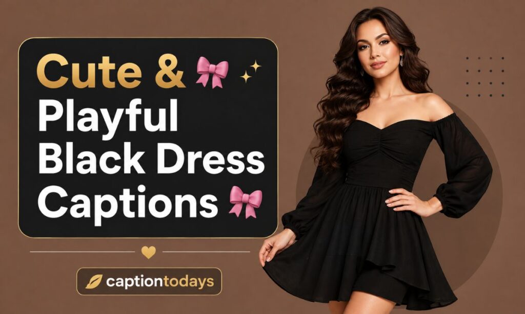 Cute & Playful Black Dress Captions 🎀