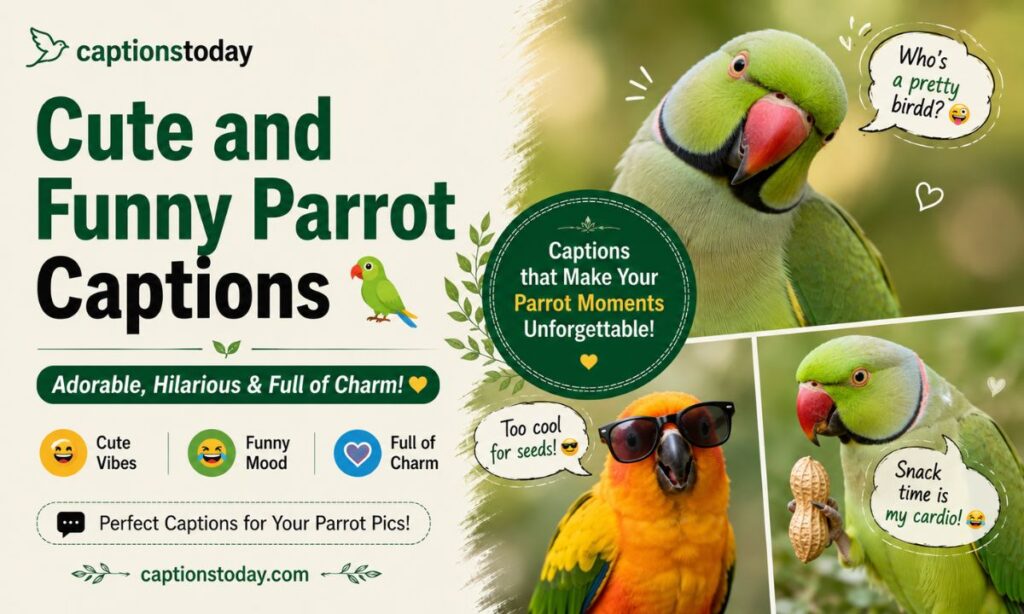 Cute and Funny Parrot Captions 🦜