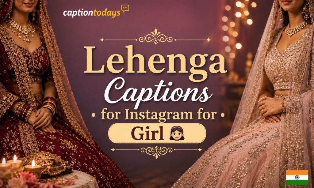 Lehenga Captions for Instagram for Girl 👧