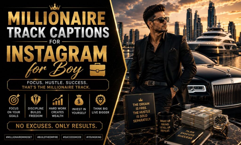 Millionaire Track Captions for Instagram for Boy 💼