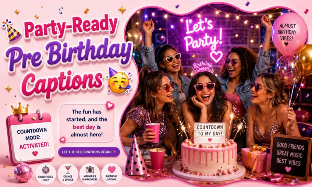 Party-Ready Pre Birthday Captions 🥳