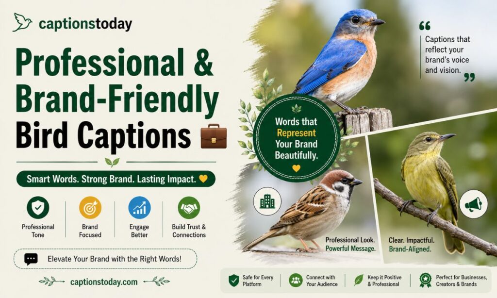 Professional & Brand-Friendly Bird Captions 💼