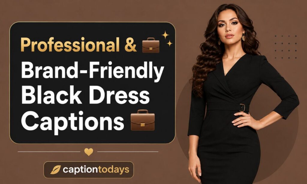 Professional & Brand-Friendly Black Dress Captions 💼