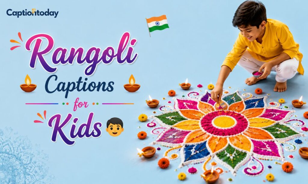 Rangoli Captions for Kids 🧒