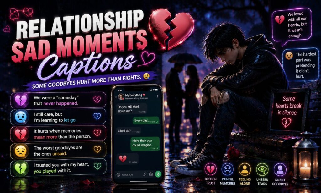 Relationship Sad Moments Captions 💔