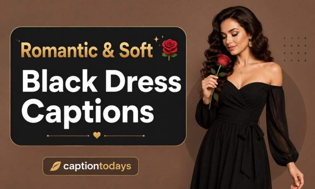 Romantic & Soft Black Dress Captions