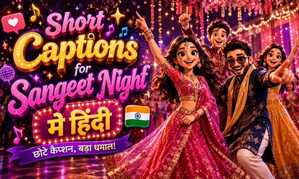Short Captions for Sangeet Night in Hindi 🇮🇳