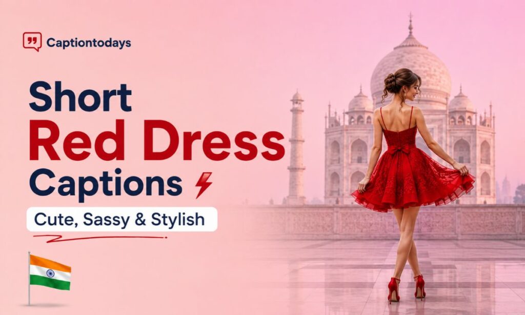 Short Red Dress Captions ⚡_