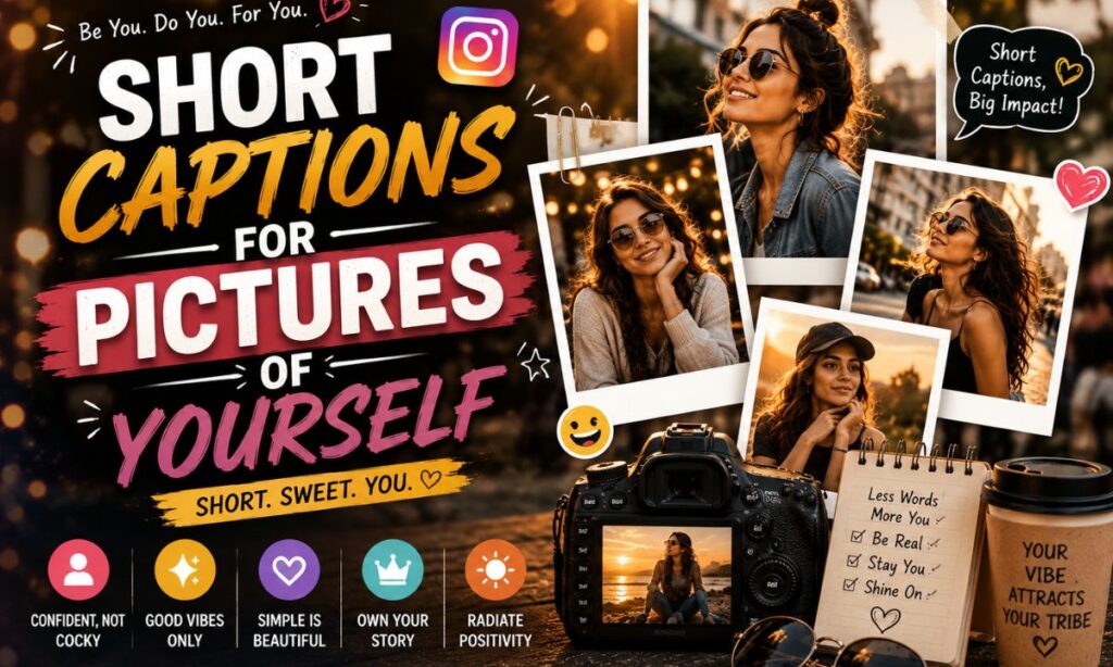 Short captions for pictures of yourself