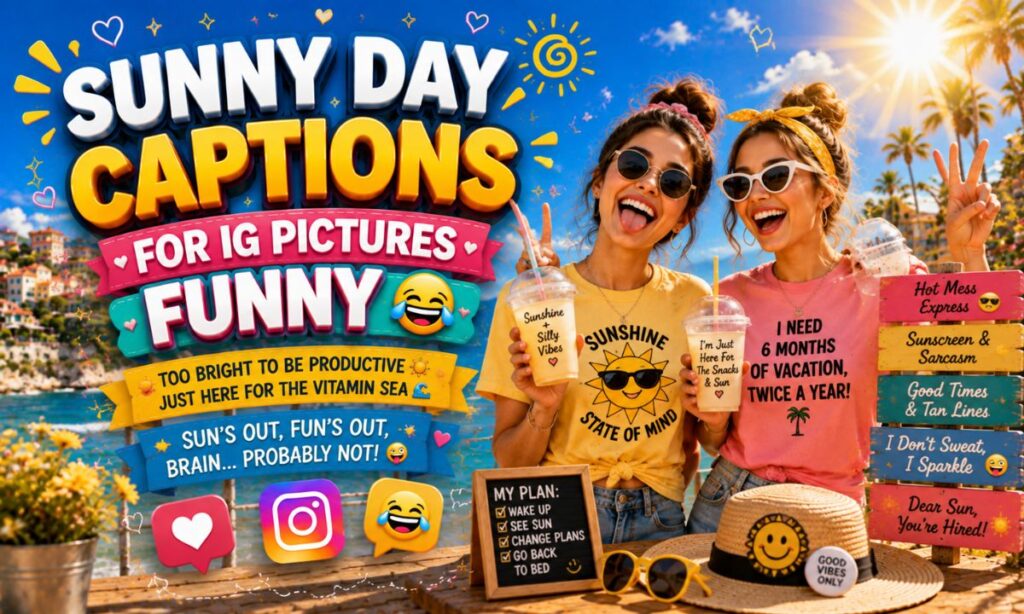 Sunny Day Captions for IG Pictures Funny 😂