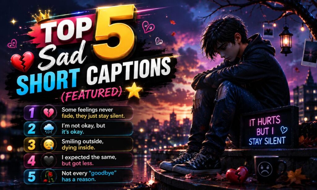 Top 5 Sad Short Captions (Featured) 🌟