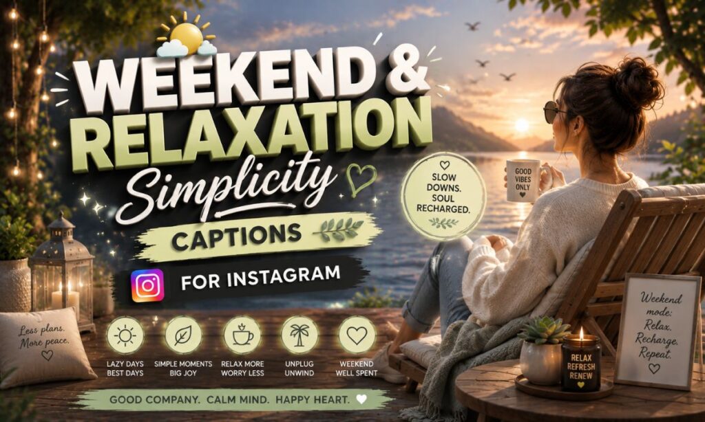 Weekend & Relaxation Simplicity Captions 🌤️