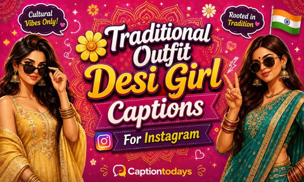 🌼 Traditional Outfit Desi Girl Captions For Instagram