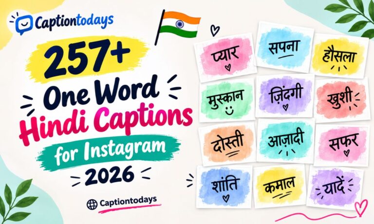 _257+ One Word Hindi Captions for Instagram 2026