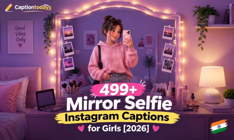 499+ Mirror Selfie Instagram Captions for Girls [2026]