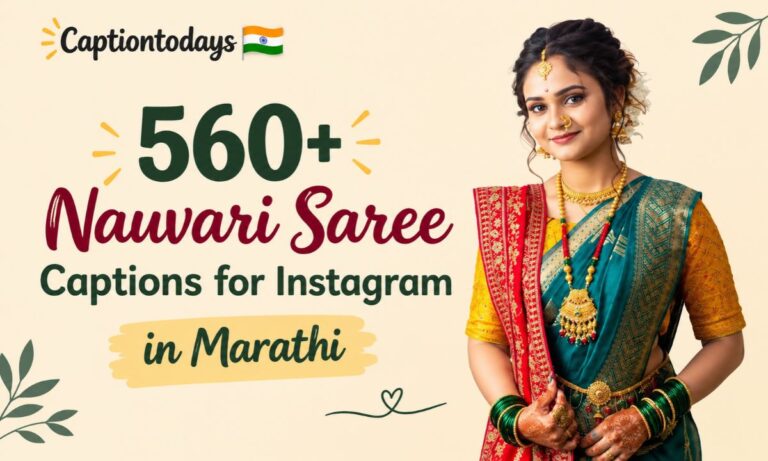 _ 560+ Nauvari Saree Captions for Instagram in Marathi