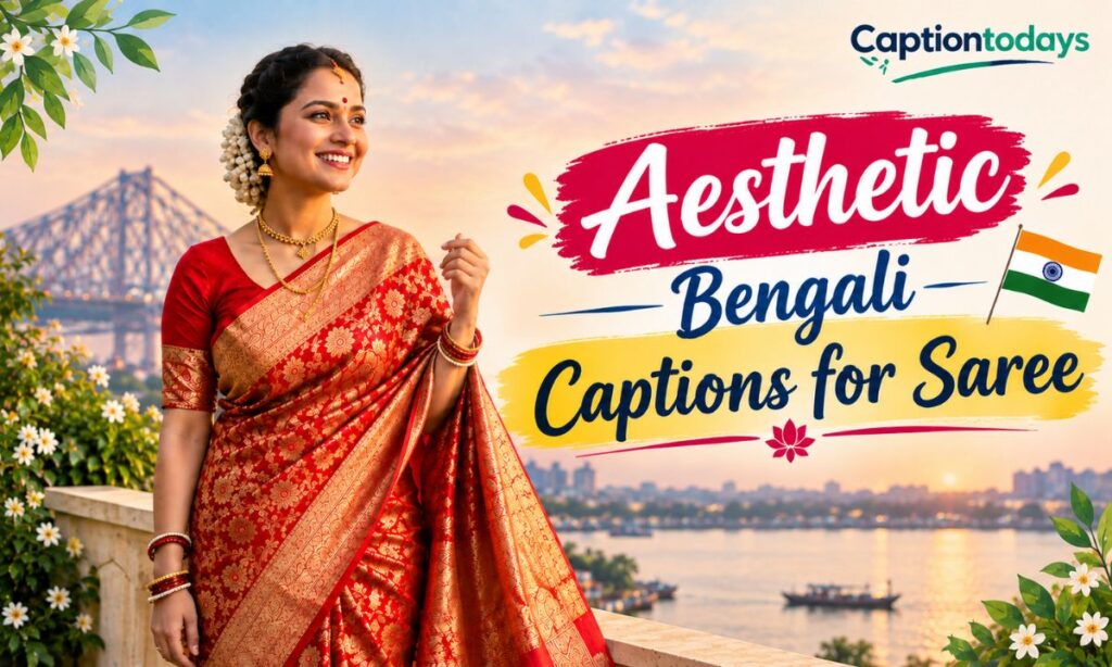 Aesthetic bengali captions for saree