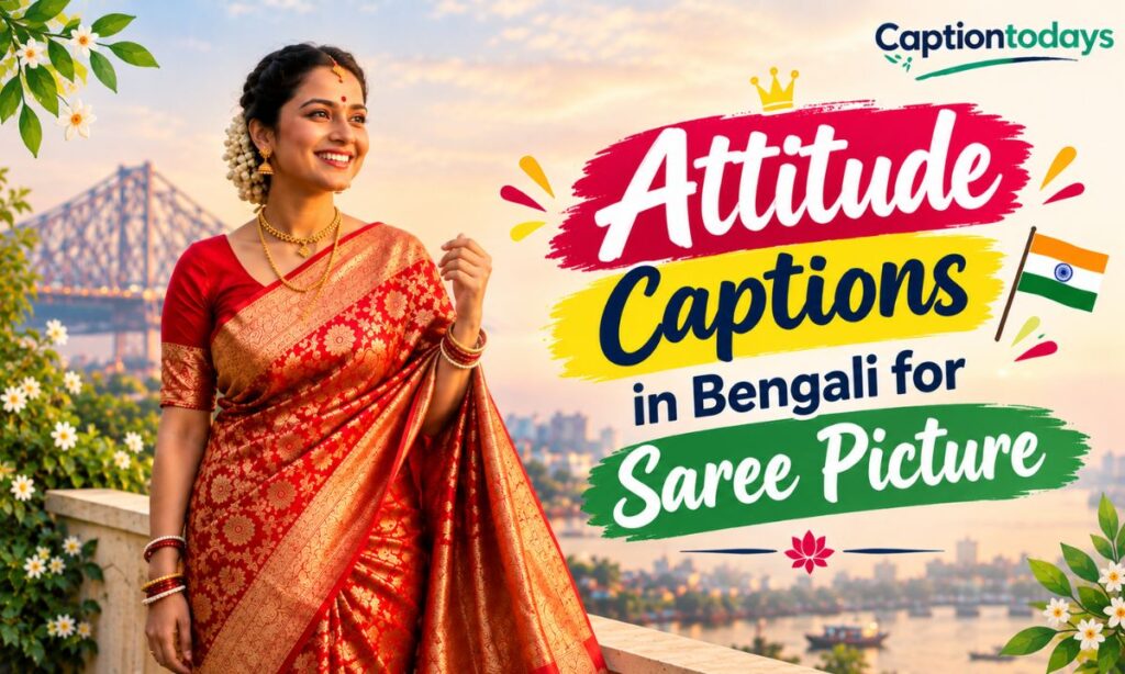 Attitude captions in bengali for saree picture