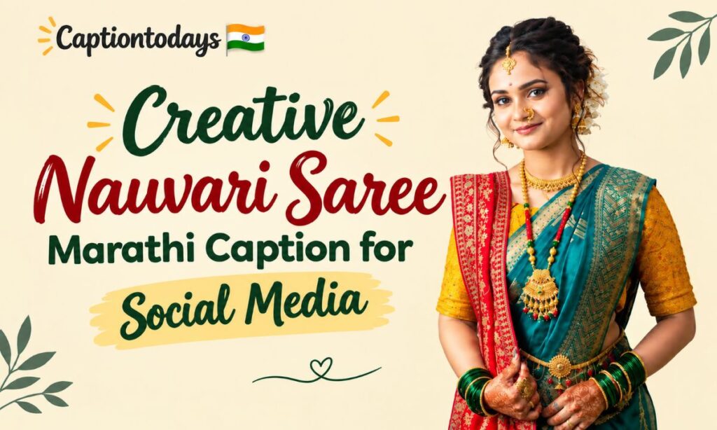 Creative Nauvari Saree Marathi Caption for Social Media