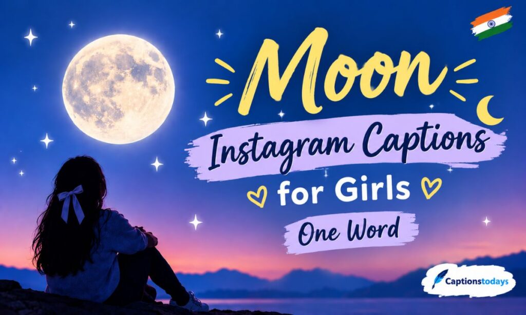 Moon instagram captions for girls one word