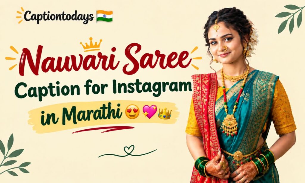 Nauvari saree caption for instagram in marathi with emoji