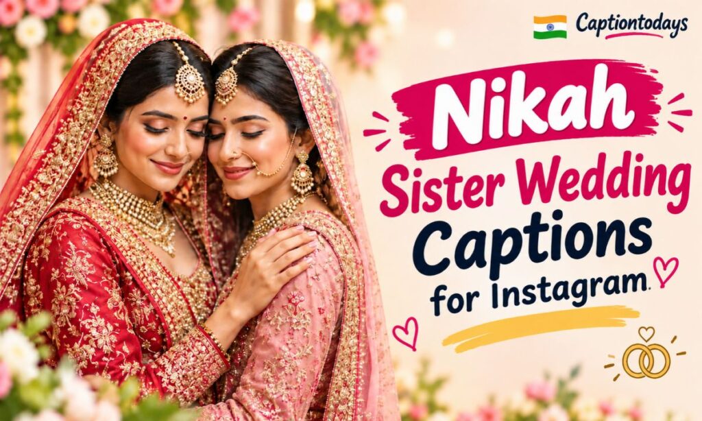 Nikah Sister Wedding Captions for Instagram