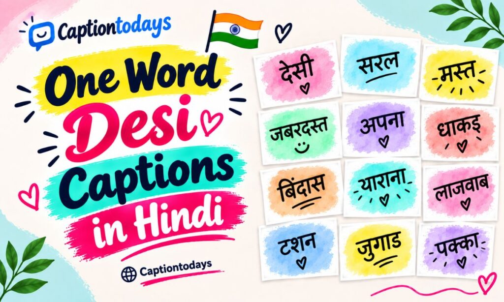One Word Desi Captions in Hindi