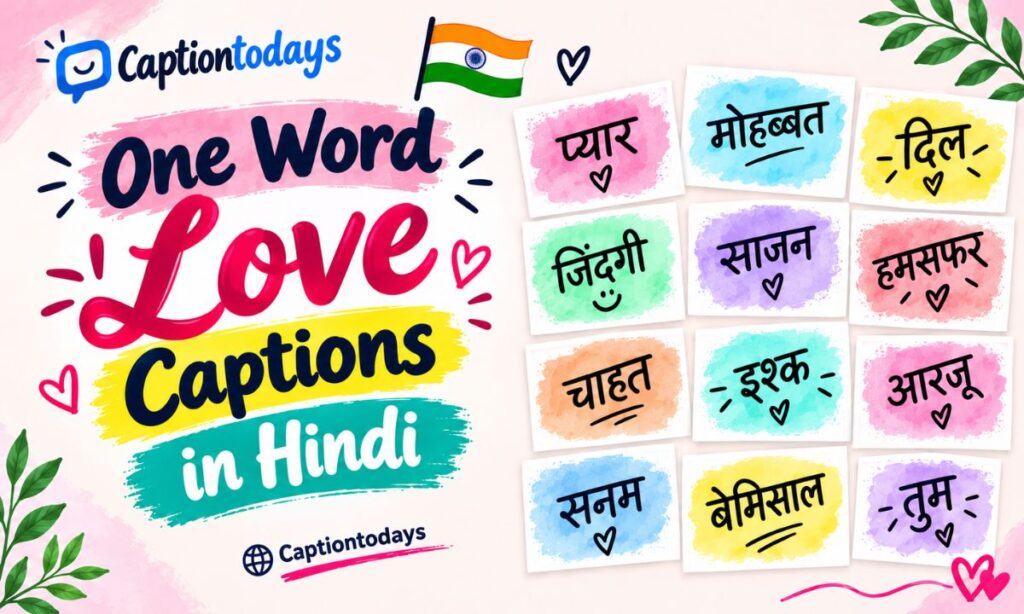 “ One Word Love Captions in Hindi