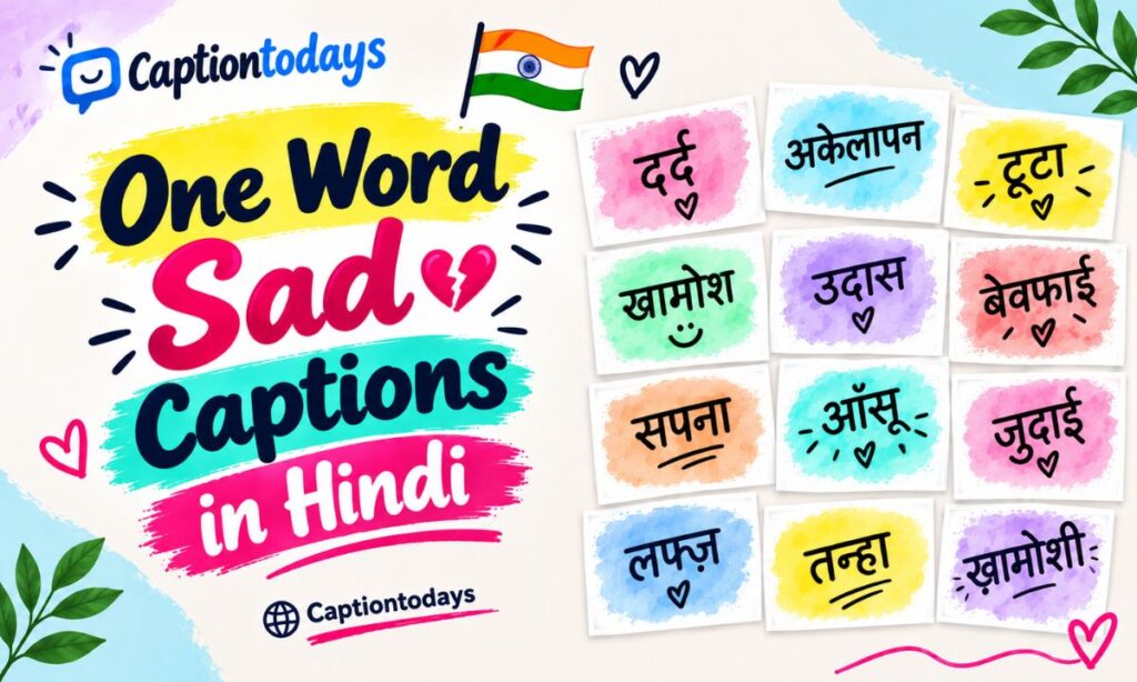 One Word Sad Captions in Hindi